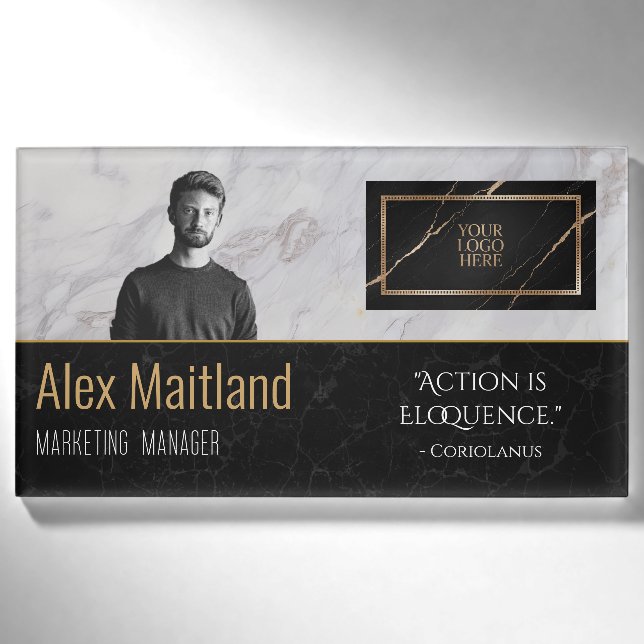 Modernes, elegantes Logo hier Jobangebot Angebot Namenschild (Vorderseite)
