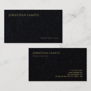 Modernes elegantes, luxuriöses Premium Black Temp Visitenkarte