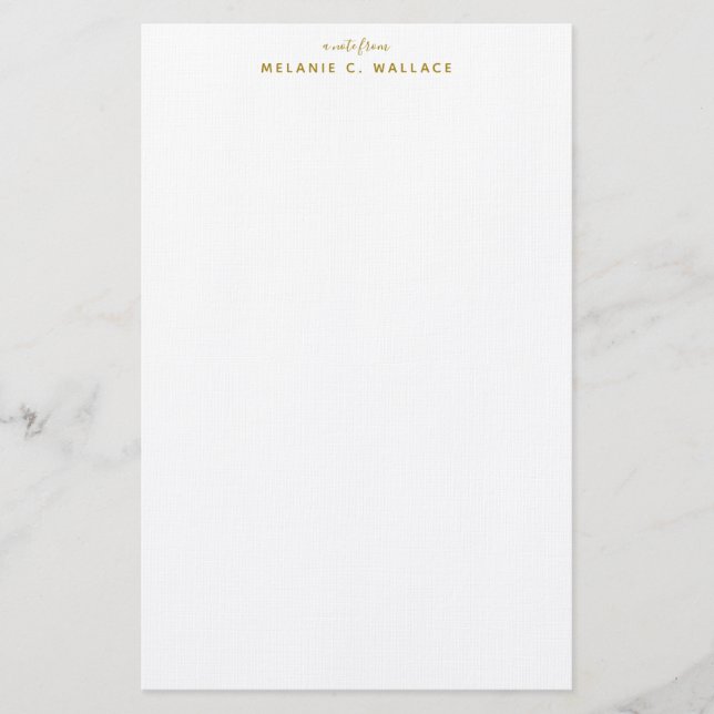 Modernes Elegantes Luxus Gold Personalisiert Briefpapier (Vorderseite)