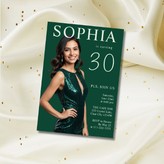 Modernes elegantes Magazin Inspirierte 30. Geburts Einladung
