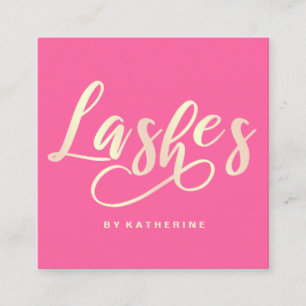 Modernes elegantes magentarotes rosa Gold peitscht Quadratische Visitenkarte