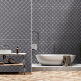 Modernes, elegantes Mandala-Blume-Muster Dusty Blu Tapete
