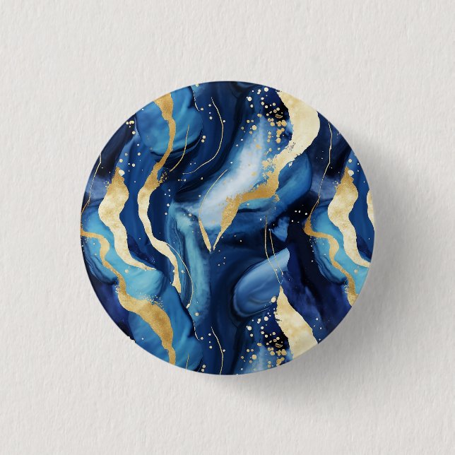 Modernes elegantes Marinemodell aus blauem Gold Ch Button (Vorderseite)