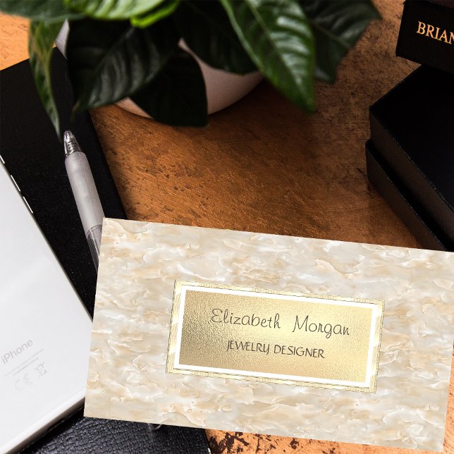 Modernes, elegantes Marmor, Frame Juwelry Designer Visitenkarte (Von Creator hochgeladen)