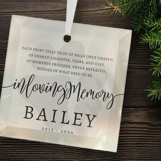 Modernes elegantes Memorial mit schlichtem Design Ornament Aus Glas (Von Creator hochgeladen)