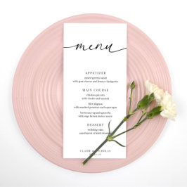Modernes, elegantes Menü für Hochzeiten und Empfan Menükarte