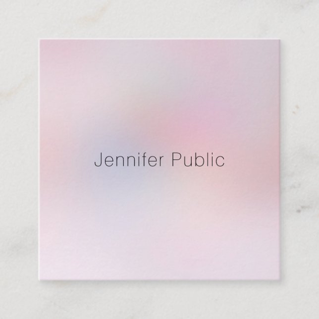 Modernes, elegantes Minimalistisches Template Quadratische Visitenkarte (Vorderseite)
