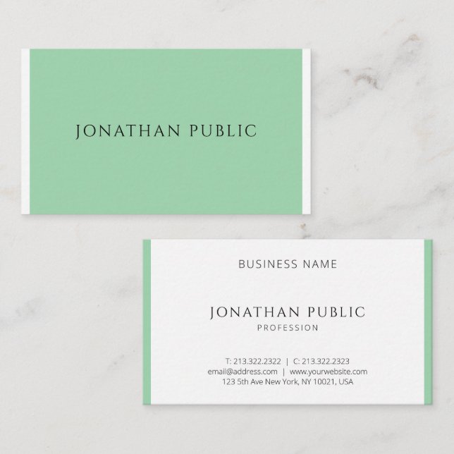 Modernes, elegantes, Minimalistisches Template Visitenkarte (Vorne/Hinten)