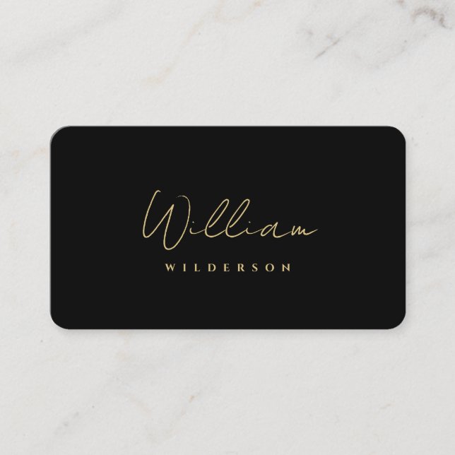 Modernes, elegantes Monogram Black Gold QR Visitenkarte (Vorderseite)