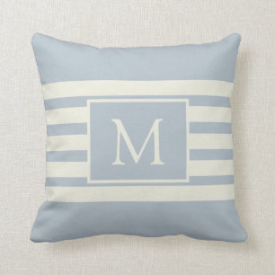 Modernes elegantes Monogram Blue Beach House Kissen