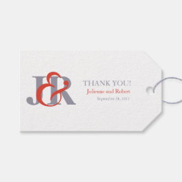 Modernes, elegantes Monogram-Gastgeschenk Hochzeit Geschenkanhänger