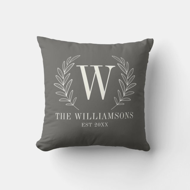Modernes, elegantes Monogram-Kissen Kissen (Vorderseite)