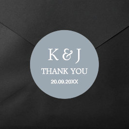 Modernes, elegantes Monogram Vielen Dank Gastgesch Runder Aufkleber