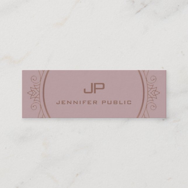 Modernes, elegantes Monogramm Beruflich kreativ Mini Visitenkarte (Vorderseite)