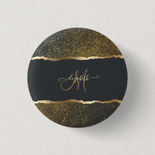 Modernes, elegantes Monogramm der Gold-Touch Button