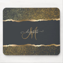 Modernes, elegantes Monogramm der Gold-Touch