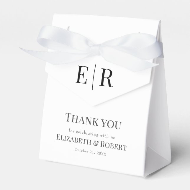 Modernes, elegantes Monogramm-Foto Geschenkschachtel (Vorderseite)