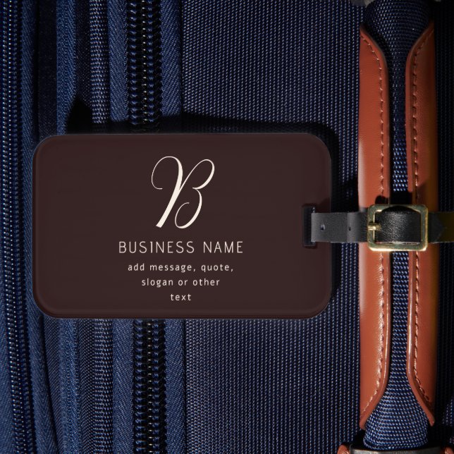 Modernes, elegantes Monogramm für Unternehmensname Gepäckanhänger (Vorderseite Insitu 4)