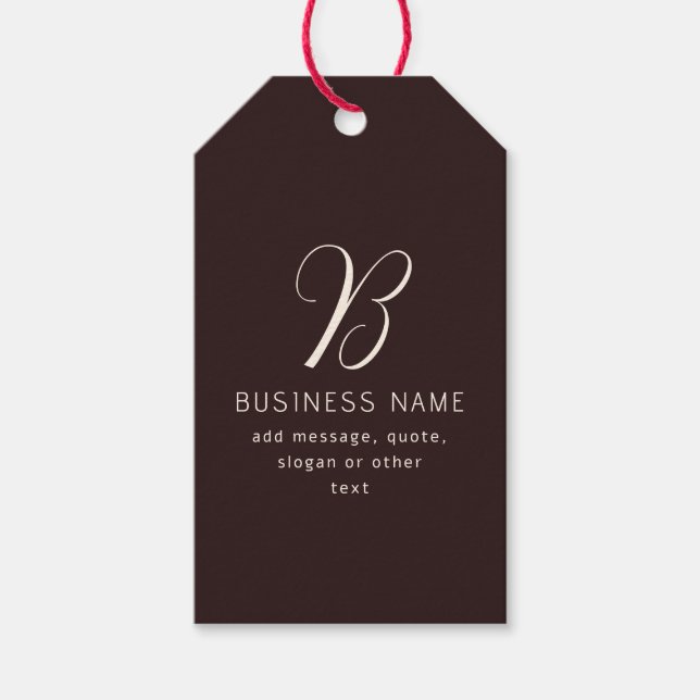 Modernes, elegantes Monogramm für Unternehmensname Geschenkanhänger (Vorderseite)