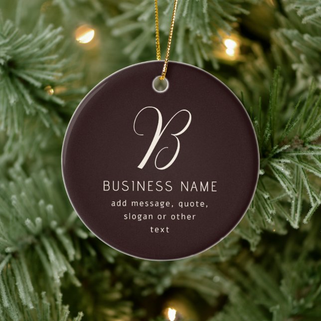Modernes, elegantes Monogramm für Unternehmensname Keramik Ornament (Baum)