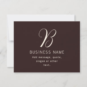 Modernes, elegantes Monogramm für Unternehmensname Mitteilungskarte