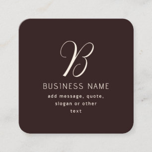 Modernes, elegantes Monogramm für Unternehmensname Quadratische Visitenkarte