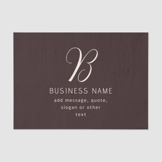 Modernes, elegantes Monogramm für Unternehmensname Seidenpapier (Vorderseite)