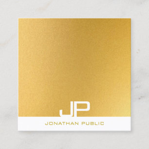Modernes, elegantes Monogramm Gold Beruflich Schli Quadratische Visitenkarte