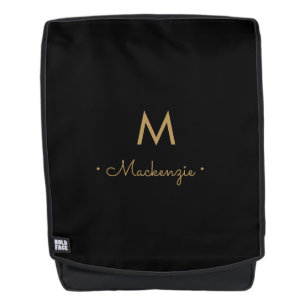 Modernes, elegantes Monogramm-Gold-Script Rucksack