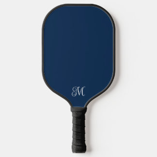 Modernes elegantes Monogramm in Navy oder beliebig Pickleball Schläger