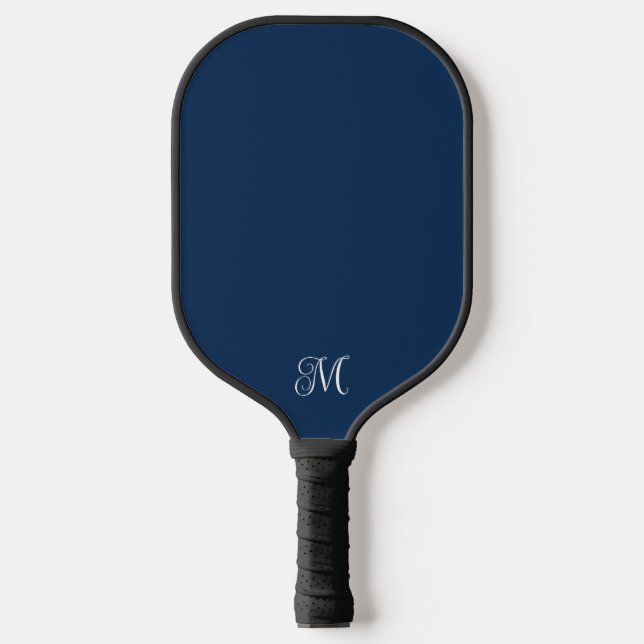 Modernes elegantes Monogramm in Navy oder beliebig Pickleball Schläger (Vorderseite)