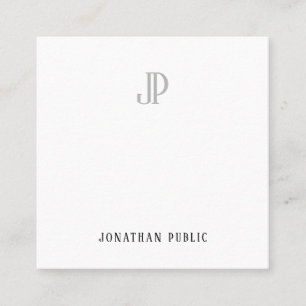 Modernes, elegantes Monogramm-Minimalistisches Tem Quadratische Visitenkarte