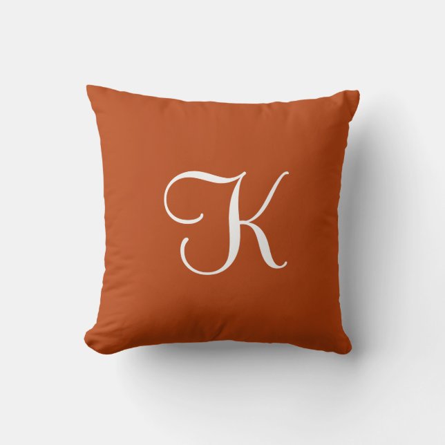 Modernes, elegantes Monogramm mit fester Rost Kissen (Vorderseite)