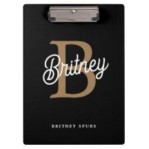 Modernes elegantes Monogramm Name Black Gold Scrip