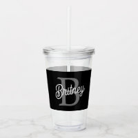 Modernes, elegantes Monogramm Name Schwarz Graue S