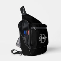 Modernes, elegantes Monogramm Name Schwarz Graue S