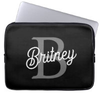 Modernes, elegantes Monogramm Name Schwarz Graue S