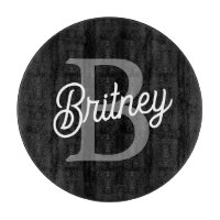 Modernes, elegantes Monogramm Name Schwarz Graue S