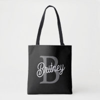 Modernes, elegantes Monogramm Name Schwarz Graue S