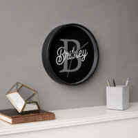 Modernes, elegantes Monogramm Name Schwarz Graue S