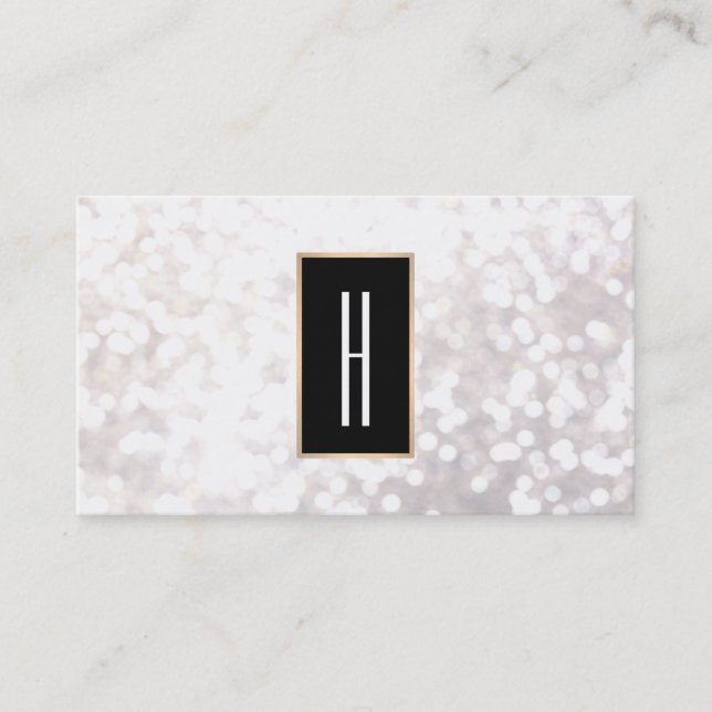 Modernes elegantes Monogramm, Schwarz und Weiß Bok Visitenkarte (Vorderseite)