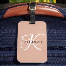 Modernes, elegantes Monogramm-Skript Rosa