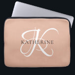 Modernes, elegantes Monogramm-Skript Rosa Laptopschutzhülle<br><div class="desc">Das elegante Design bietet Ihnen einen Einstieg in ein wunderschönes Kalligraphieskript mit Schnörkeln,  die Ihren Familiennamen umhüllen. Es ist ein großartiges Geschenk für Großmutter,  Geburtstag,  Muttertag oder jeden anderen Familienurlaub.</div>