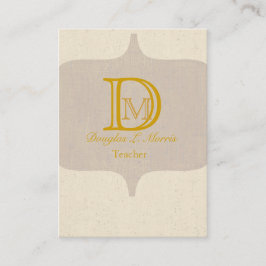 Modernes, elegantes Monogramm Vintag Visitenkarte