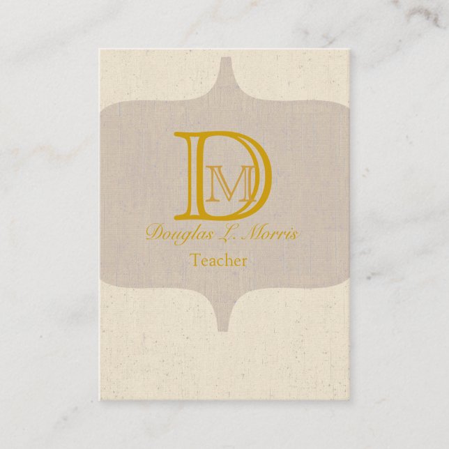 Modernes, elegantes Monogramm Vintag Visitenkarte (Vorderseite)