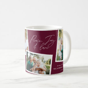 Modernes, elegantes MultiFoto-Familienburgund Kaffeetasse