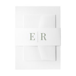 Modernes, elegantes Olive Monogramm Einladungsbanderole