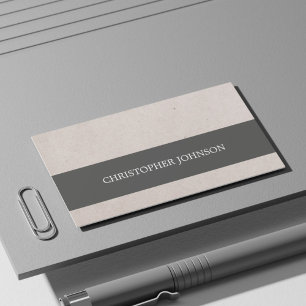 Modernes, elegantes Paper Gray Stripe Consultant Visitenkarte