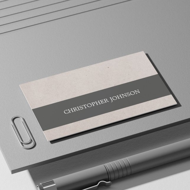 Modernes, elegantes Paper Gray Stripe Consultant Visitenkarte (Von Creator hochgeladen)