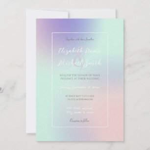 Modernes, elegantes Pastel Pink Mint Lila Farbgebu Einladung